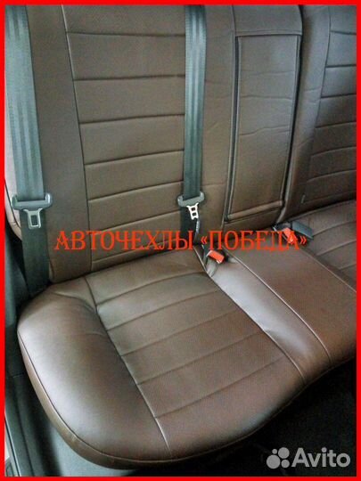 Чехлы Hyundai Elantra 4 HD из экокожи шоколадные