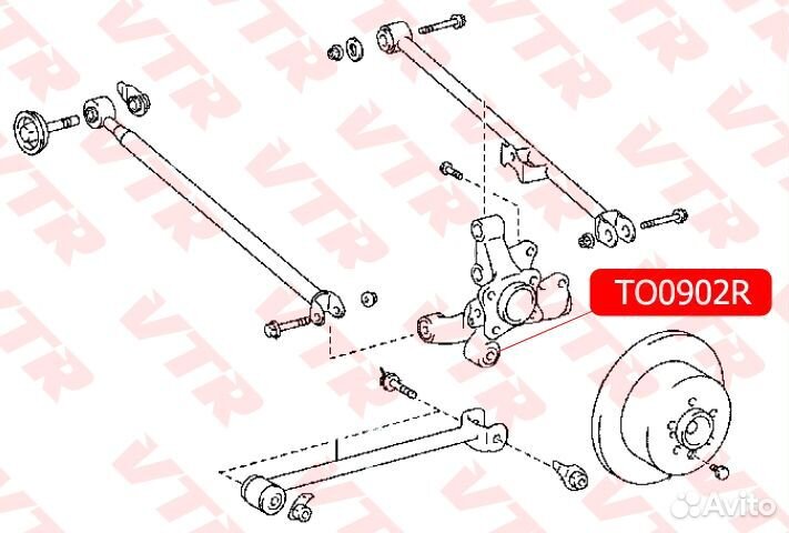 Сайлентблок цапфы задней подвески, передний (продо