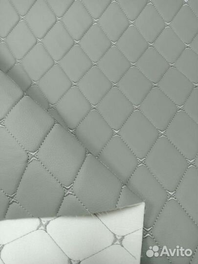 Экокожа, кожзам (серый ромб) на поролоне 3мм