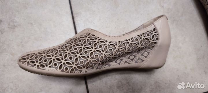 Балетки кожаные