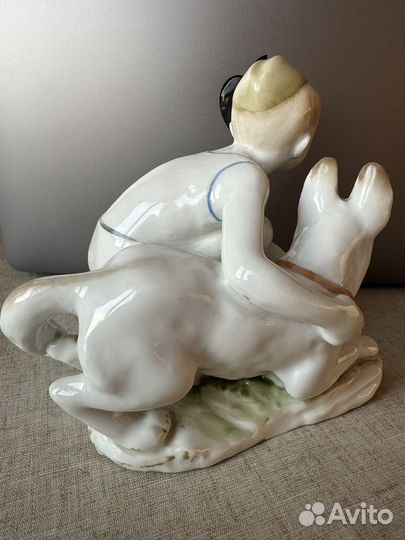 Статуэтка СССР Пограничник, мальчик с собакой