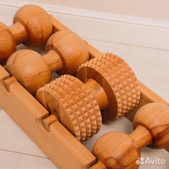 Массажер для спины Древмасс роликовый из бука