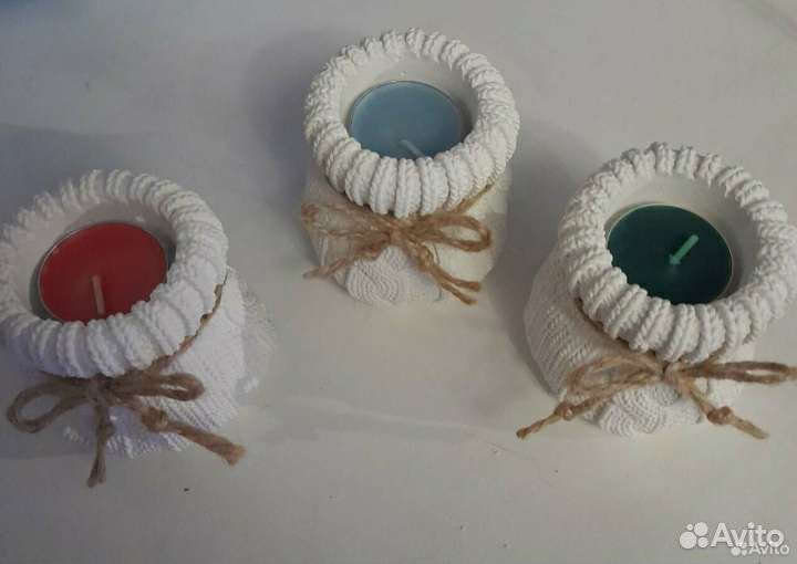 Подсвечник вязанный мешок