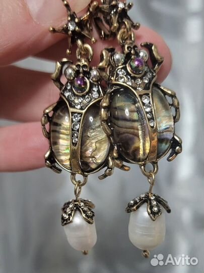 Серьги скарабеи
