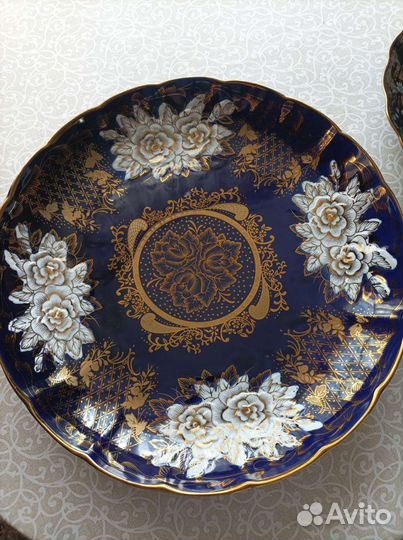 Блюдо кобальтовая. Не глина