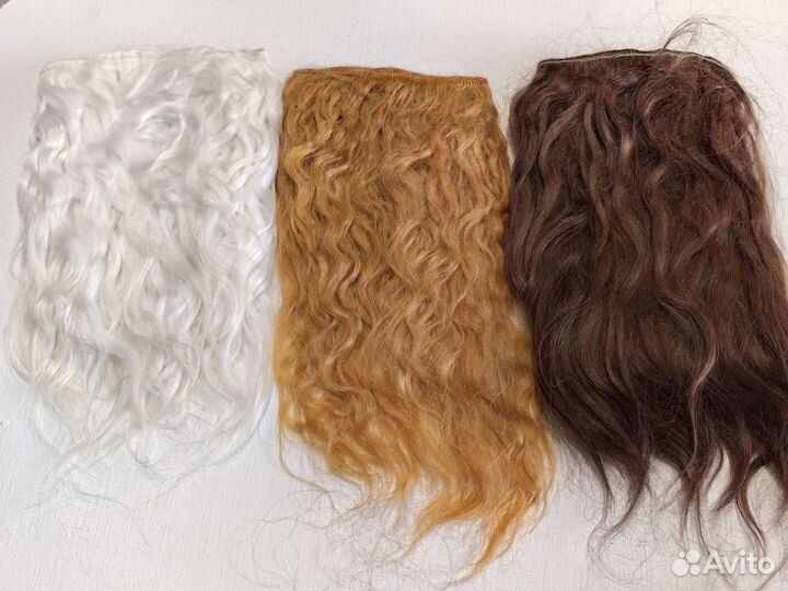 Кукле волосы на трессе 10-29см