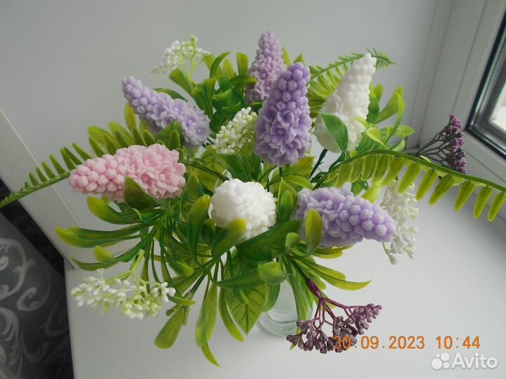 Букет сирени из мыла в вазе