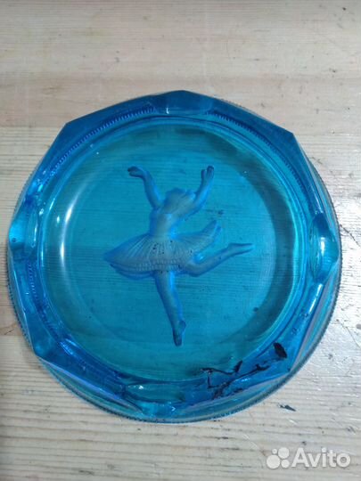 Пепельница цветное стекло СССР