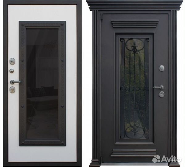 Парадная входная дверь Grand Luxe с большим окном