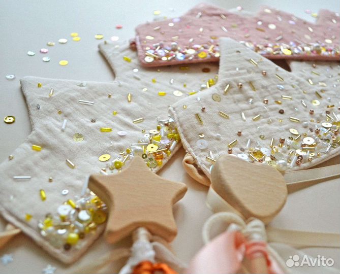 Набор текстильная корона и волшебная палочка