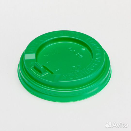 Крышка к стаканам 250мл зеленая d80мм с откидным