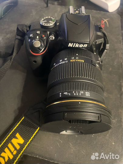 Фотоаппарат Nikon d3300 + Oбъектив Sigma AF 17-50m