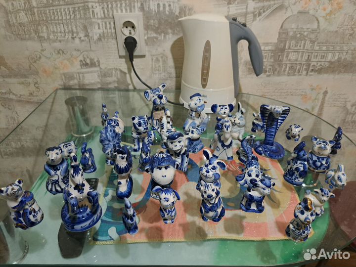 Фигурки животных гжель