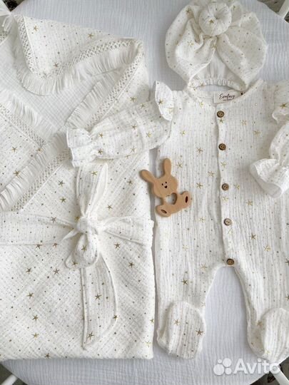 Муслиновый комплект на выписку Evafoxy