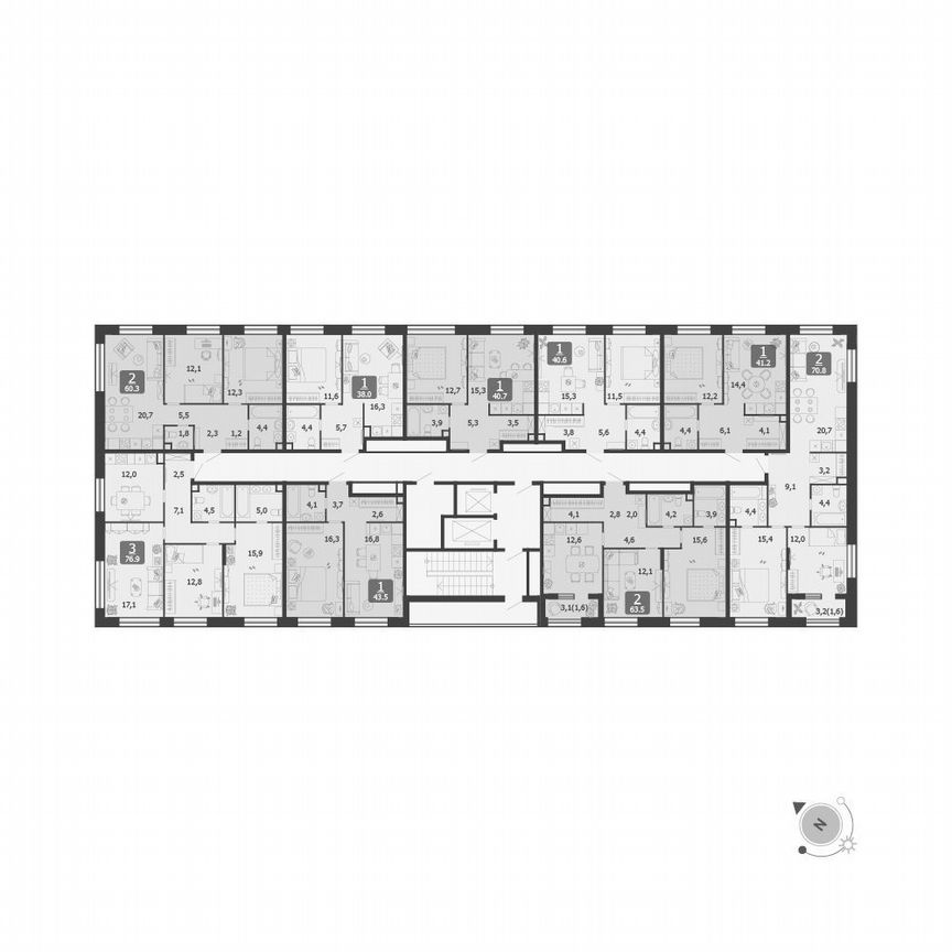 1-к. квартира, 43,5 м², 8/19 эт.