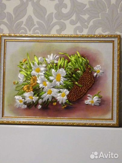 Картина. Вышивка лентами