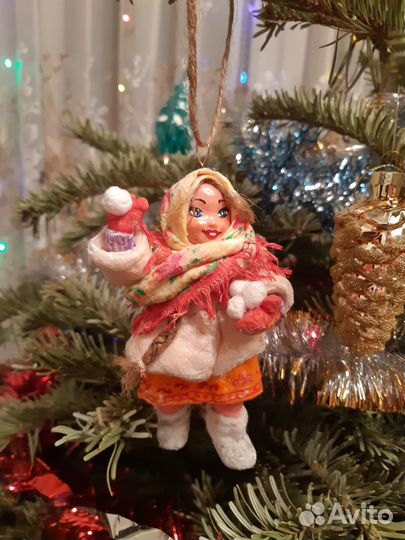 Ватные елочные игрушки