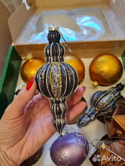 Новогодние игрушки на елку(стекло)