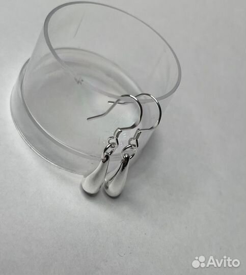 Серьги капельки мини серебро