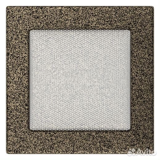 Вент решетка Kratki черная/золото 11 см 42 см