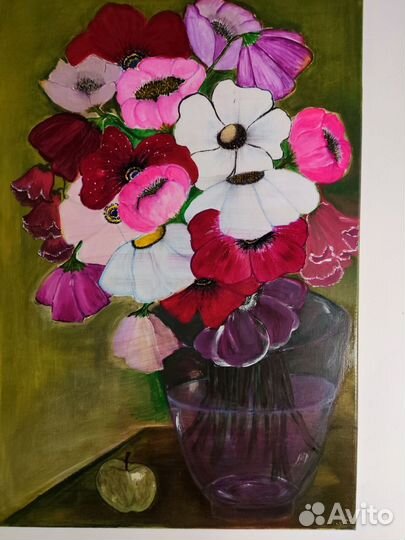 Картина маслом на холсте цветы