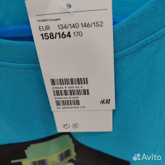 Футболка новая, h&m, 164