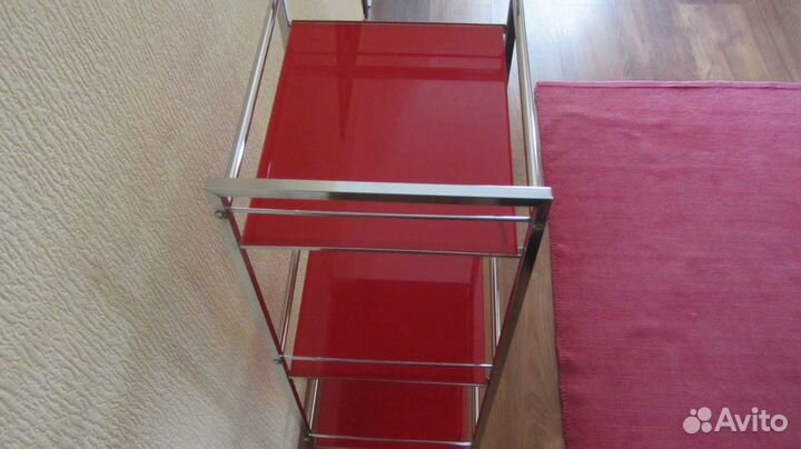 Этажерка интэрерная метал цветное стекло