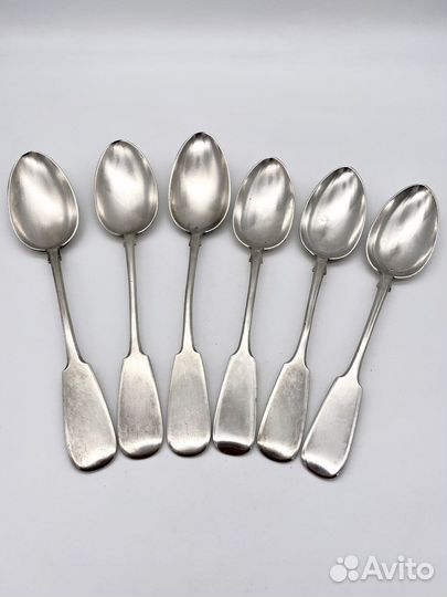 Ложки столовые и десертные 6 шт. серебро 84 проба