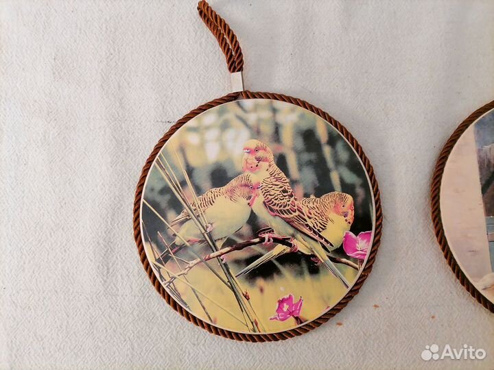 Подставка под горячее 2 шт лошади собаки попугаи