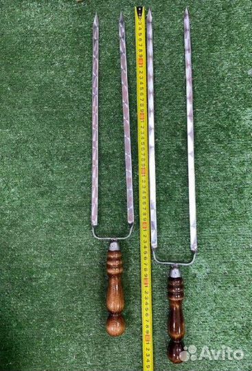 Шампур - вилка 40/45 см с деревянной ручкой