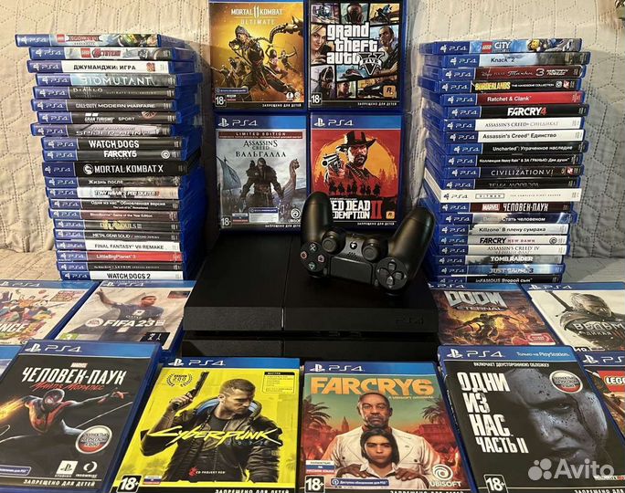 Sony playstation 4 ps4 + 98 крутых игр