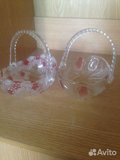 Ваза конфетница цветное стекло