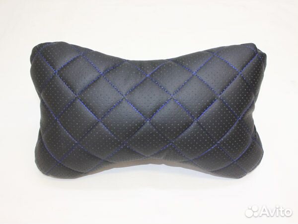 Подушка на подголовник ромб экокожа перфорирова