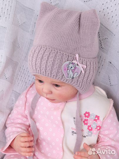 Шапка для новорожденного осень