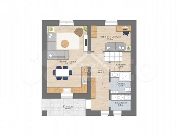 Дом 150 м² на участке 8 сот.