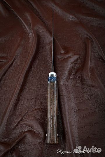 Нож филейный Касатка дамаск венге акрил синий