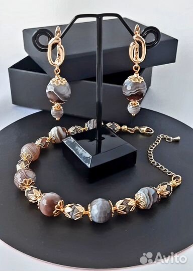 Браслет с агатом Ботсвана