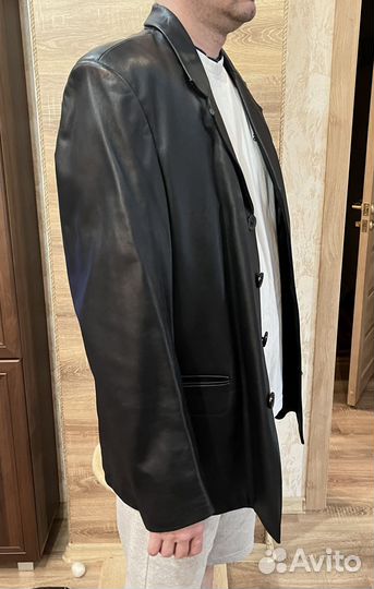 Мужской кожаный пиджак р-р 50-52