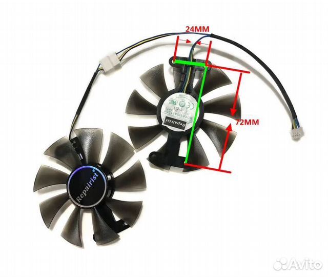 Вентилятор для видеокарты PowerColor RX 580 470