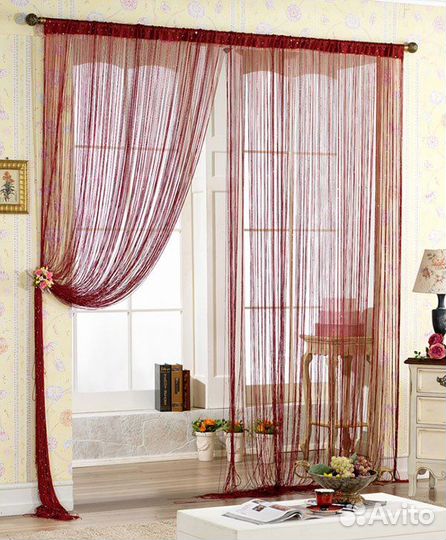 Шторы нити кисея