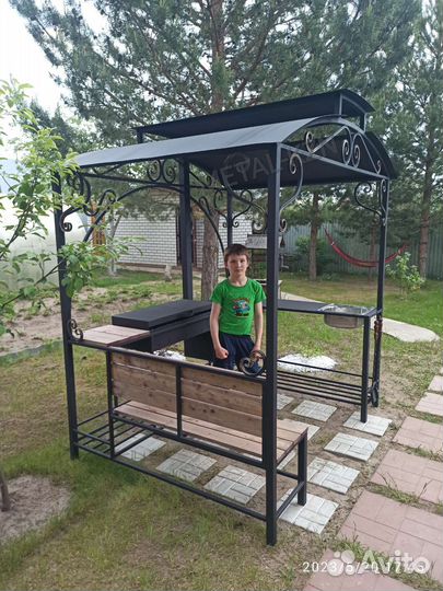 Мангал Беседка с печью для казана