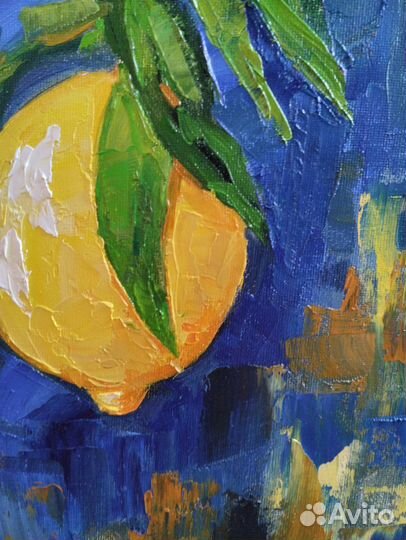 Интерьерная картина маслом Лимоны