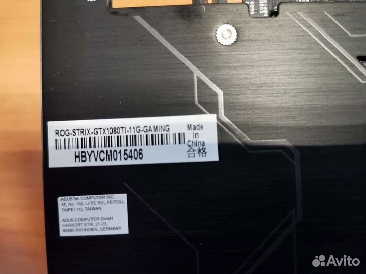 Видеокарта rog strix gtx 1080ti 11g gaming