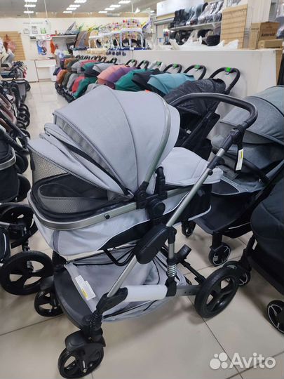 Коляска 2в1. Люкс мом, 558. Серый