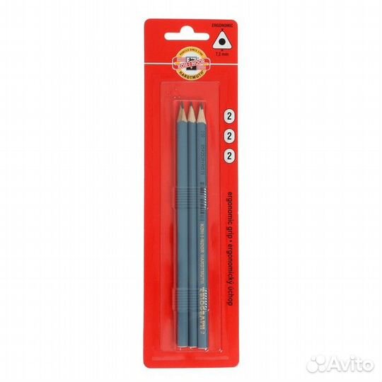 Набор карандашей чернографитных 3 штуки Koh-I-Noor