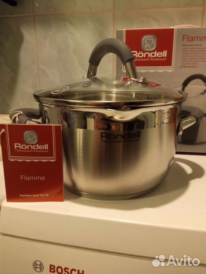 Кастрюля Rondell Flamme, 2.3 л, диаметр 18 см