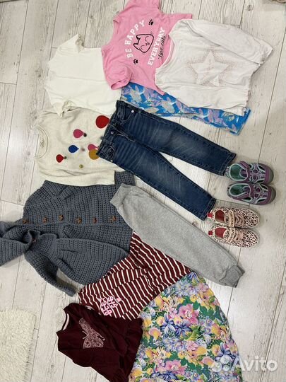 Пакет вещей и обуви на девочку 98-104