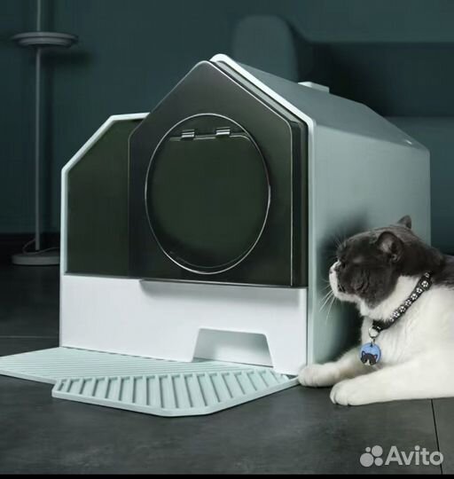 Закрытый лоток туалет домик для кошек большой
