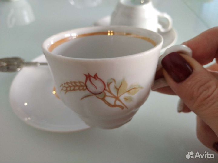 Кофейная пара Фарфор СССР Добрушский фарфор