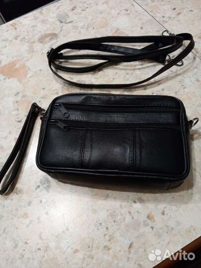 Барсетка кожаная мужская новая